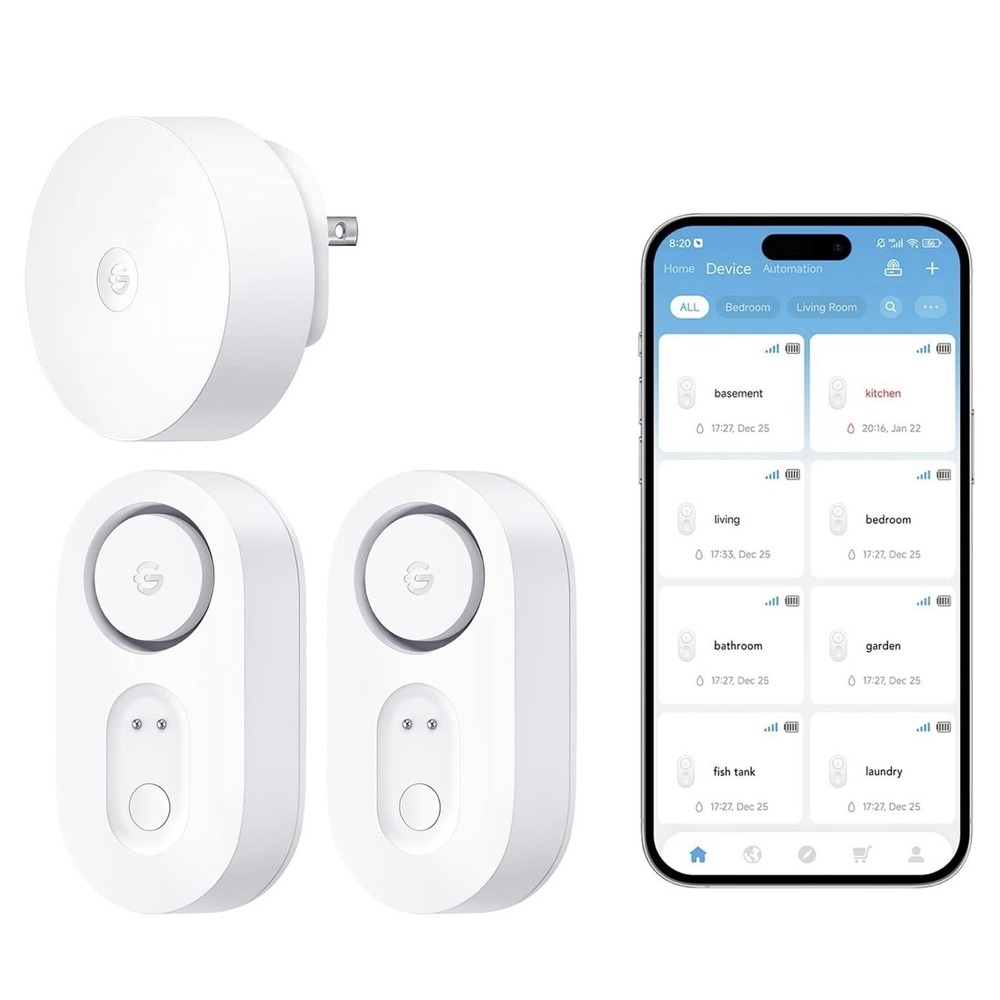 Goveelife Upgraded Smart Water Leak Detector 1S With 1804ft Ultra Long 2 Pack - Picture 6 of 12